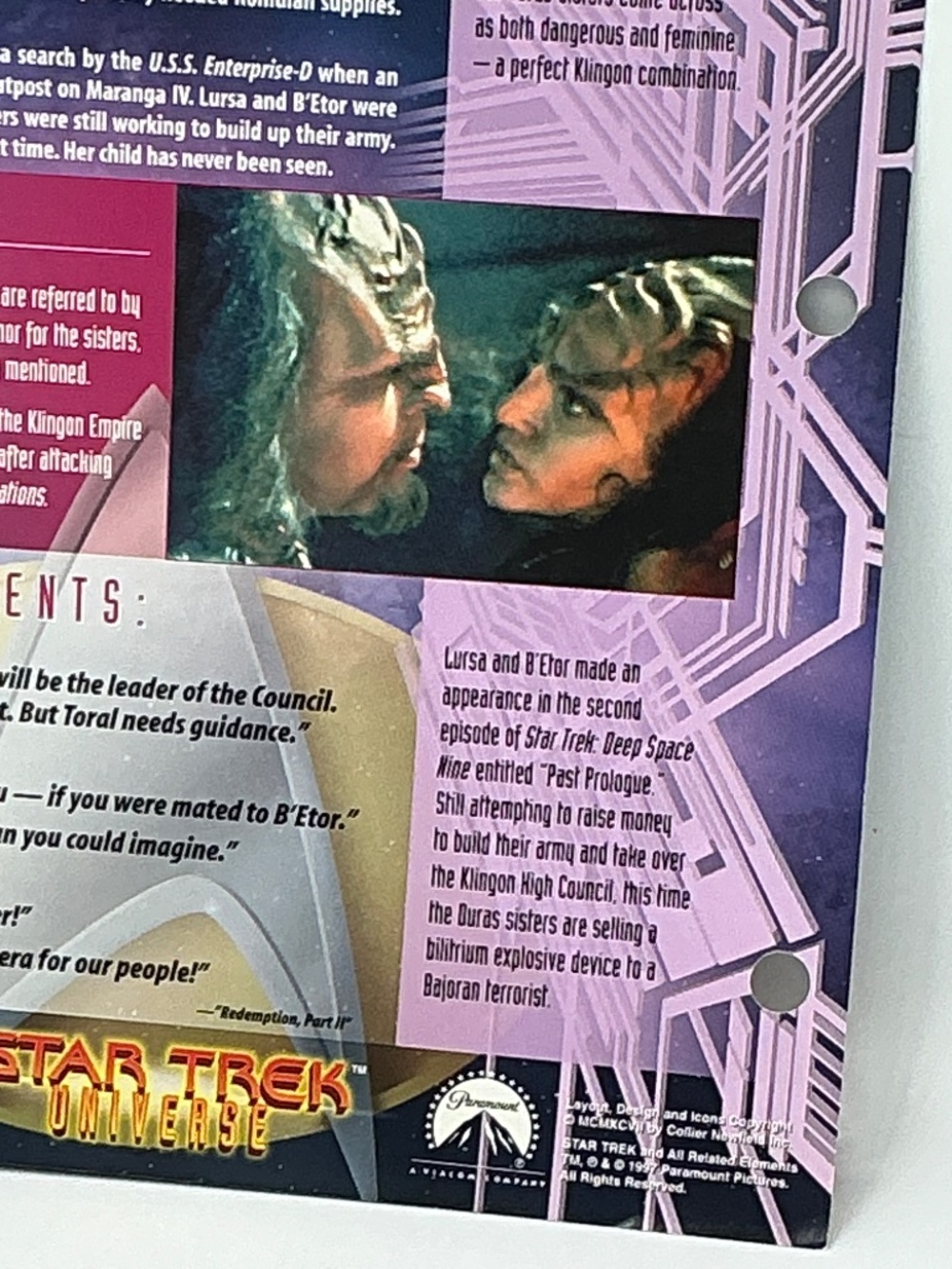 Star Trek Autographed Gwynyth Walsh Signed Fact File Page BEtor Duras Sisters - Picture 9 of 10
